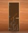 Дверь стеклянная «бронза матовая Рыбка» коробка 1900х700 мм, осина
