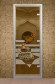 Дверь стеклянная ALDO «Банный вечер» коробка алюминий с порогом